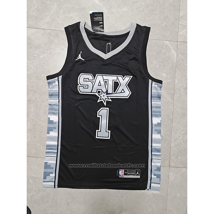 Maillot San Antonio Spurs Victor Wembanyama #1 Statement 2022-23 Noir
